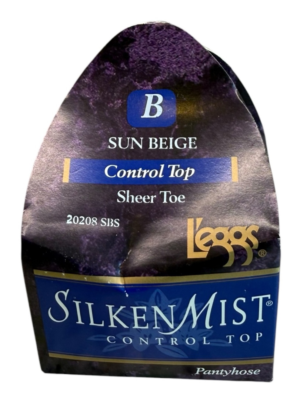1996 L'eggs Silken Mist Control Top Pantyhose Sun Beige Size B Sheer Toe 20208